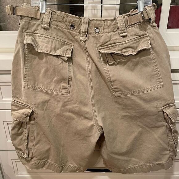 Ezra Fitch Mens Cargo Shorts 34 Beige Paratrooper Military Distressed Airborne - Picture 8 of 16
